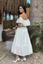 Women's Madonna Collar Straw Belted Dress - 5