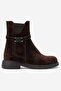 Zarponi Women's Genuine Leather Boots with Accessory Details in Brown Suede - 2