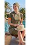 Short Sleeve Knee-Length Tights Pool Swimsuit Sequined - 3