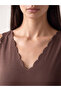 Lcw Everyday V-Neck Embroidered Women's Undershirt - 3