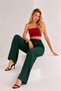 Women's Ayrobin Trousers Elastic Waist Lace-Up No Pockets Wide Leg Comfortable Loose Trousers Dark Green - 2