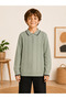 7-15 Years Old Boys' Polo Collar Half Zipper Self-Patterned Long Sleeve Knitwear Sweater - 2