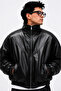 New Season Viral Bsk Model Men's Bomber Leather Jacket - 2
