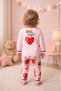 100% Cotton Long Sleeve Buttoned Good Night Heart Patterned Soft Textured Bottom and Top Baby Girl Pajama Set - 2