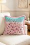 Bird's Eye View of the Coast and Turquoise Sea Decorative Fringed Cushion Cover - 2