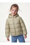 Green Hooded Floral Girl's Inflatable Coat