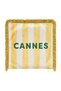 Cannes Written Yellow Striped Fringed Throw Pillow Cover Sun-Themed French Coastal Decor - 4