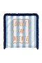 Italian Themed Dolce Far Niente Patterned Blue Striped Fringed Throw Pillow Cover - 4