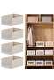 4-Piece Foldable OrganizerJeans Storage BoxWardrobe Clothes OrganizerVisible Linen Storage Bo