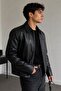 Men's Regular Fit Leather Jacket - 2