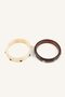 Stone Detailed Two-Tone Ring 2-Piece Bracelet for Women I1612Axns