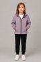 Girl's Lilac Lined Hooded Waterproof and Windproof Zippered Seasonal Raincoat - 2
