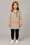 Girl's Stone Color Hooded Long Parka with Fur Inside, Water Repellent - Windproof, Winter Coat-Parka - 2