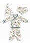 Newborn Car Patterned Hospital Discharge Set with 4 Self-Gloves