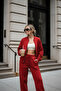 Women's 3-Thread Fleece Comfortable Cut Bomber Jacket and High-Waisted Sweatpants Set