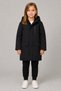 Girl's Black, Hooded, Fur-Lined, Long Parka, Water Repellent - Windproof, Winter Coat-Parka