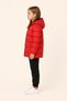 Girl's Red, Hooded, Fur-Lined, Inflatable Coat, Waterproof - Windproof, Winter Coat - 3