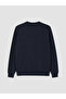 Özmarka New Season Navy Blue Crew Neck Men's Sweatshirt - 7