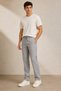 Men's Linen Light Gray Elastic and Adjustable Lace-Up Waist Relaxed Fit Linen Jogger Pants - 2