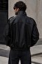 Oversized Black Leather Jacket - 3
