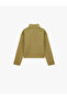 Raised Collar Jacket with Raised Buttons and Long Sleeves - 2