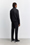 Men's Black Stand-Up Collar Zippered Front Panel Mesh Detailed Side Pocket Technical Cardigan A62Y1319 - 5