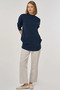 Sewn Detailed Knitwear Tunic Navy Blue - 2