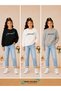 Winter Unisex Black, White, Gray 3-Piece Sweatshirt Sets for Girls, Boys, Adults - 2