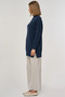 Sewn Detailed Knitwear Tunic Navy Blue - 4