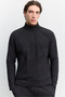 Men's Black Stand Collar Zippered Meter Printed Technical Fabric Sweatshirt with Inner Lining A62Y1226 - 6