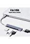 Usb-C to 4-Port USB 3.0 Hub + USB 2.0 Hub, Slim Portable USB Adapter Dock, Aluminum USB Data Hub - 2