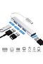 Usb-C to 4-Port USB 3.0 Hub + USB 2.0 Hub, Slim Portable USB Adapter Dock, Aluminum USB Data Hub - 4