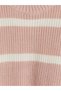 Lcw Kids Pink Crew Neck Striped Girls' Knit Sweater - 3