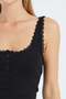 Half-Buttoned Lace Strap Blouse - 5