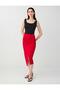 Black Square Neck Slim Fit Strappy Tank Top - 2