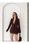 Women's Double Fabric Double Button Blazer Jacket - 3