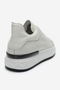 Men's Thick Sole Lace-Up Comfortable Casual Shoes Real Leather 19369 Off White - 3