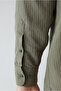 Long Sleeve Oversize Striped Modal Blend Shirt - 4