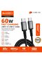60W USB Type-C to USB Type-C Fast Charging Cable, Nylon Braided with 480Mbps Data Transfer, 10000+ Bends Durability, Safety Protection, Efficient Data Sync & Intelligent Voltage Control