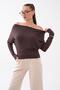 Women's Boat Neck Bat Sleeve Blouse 265074 - - 2