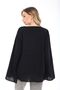 Women's Black Oversize Linen Kimono & Tie-Detail Bat Sleeve Comfortable Fit - 8