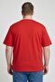 Jeans Men Crew Neck Short Sleeve Embroidered Logo T-Shirt, Red - 4
