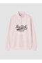 Özmarka New Season Pink Oversize Women's Thick Sweatshirt - 5