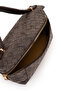 Double Zippered Fixed Strap Baguette Women's Crossbody Bag Padra Suede Brown - 5