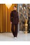 Women's Soft Textured Zippered Waist Tie Detailed Line Detailed Hijab Sports Two-Piece Set