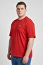Jeans Men Crew Neck Short Sleeve Embroidered Logo T-Shirt, Red - 3