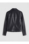 Women's Jacket Leather Look Biker Zipper Swallow Collar Pocket Short Stylish Casual Autumn W63942B8 - 6