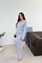 Gray Modal Front Buttoned Pajama Set - 3