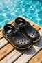 Women's Gold Detailed Sabo Sandals Slippers 195-Z-0032 Black-Gold - 4
