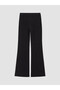 Black Elastic Waist Flared Women's Trousers - 3